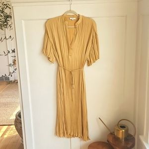 Vince Short Sleeve Crushed Band Collar Dress